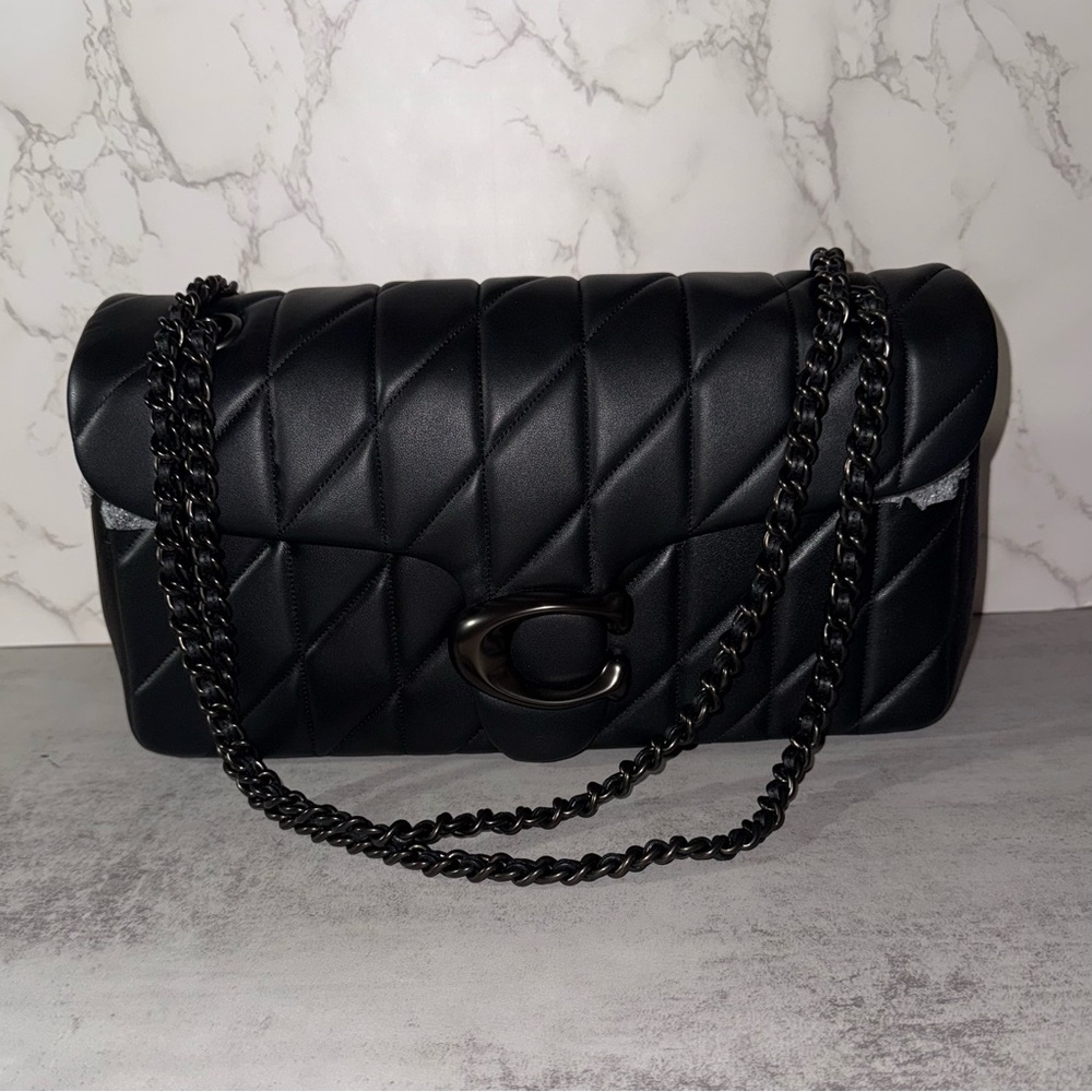 Coach Black Tabby 33 Quilted Nappa Leather Shoulder Bag CP151 - Picture 1 of 16